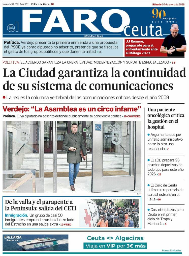 Portada de El Faro de Ceuta (Espa&ntilde;a)