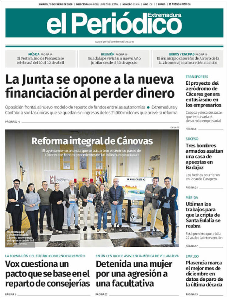 Portada de El Periódico de Extremadura (Espa&ntilde;a)