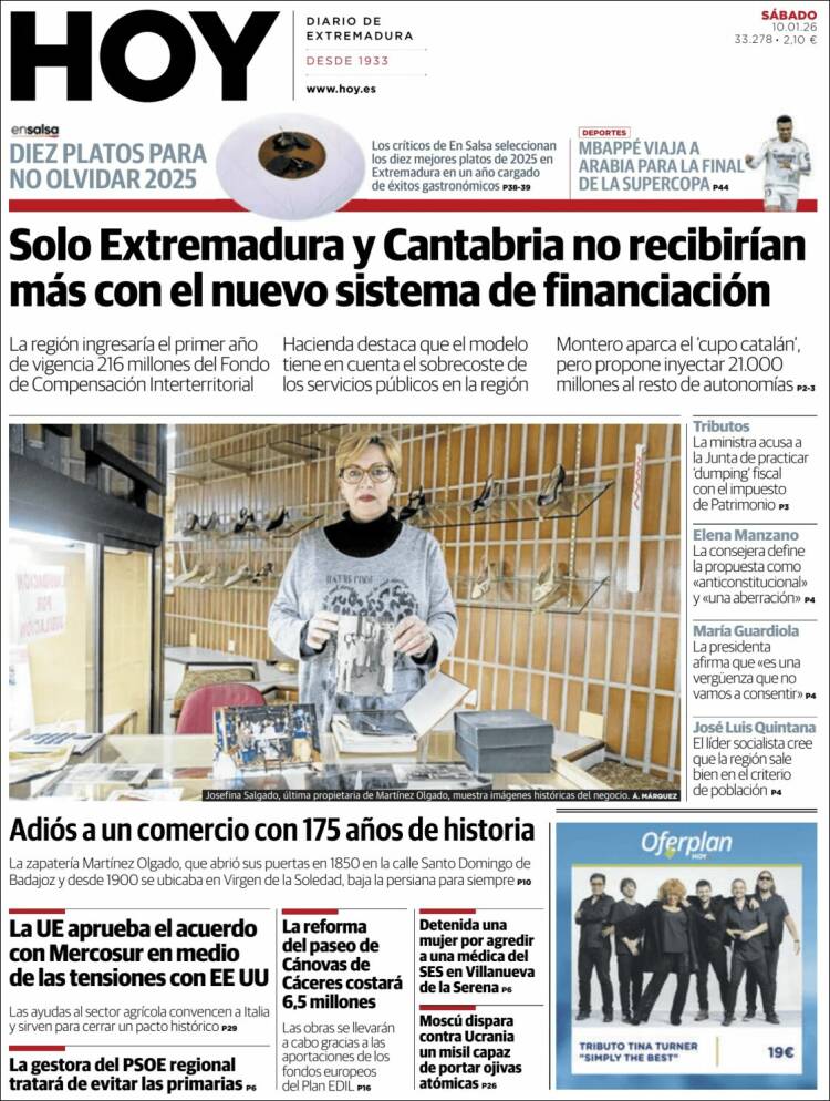 Portada de Hoy - Caceres (Espa&ntilde;a)