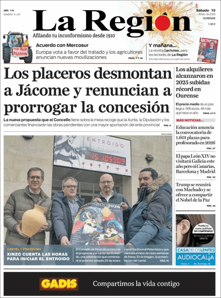 Portada de La Región de Ourense (Espa&ntilde;a)