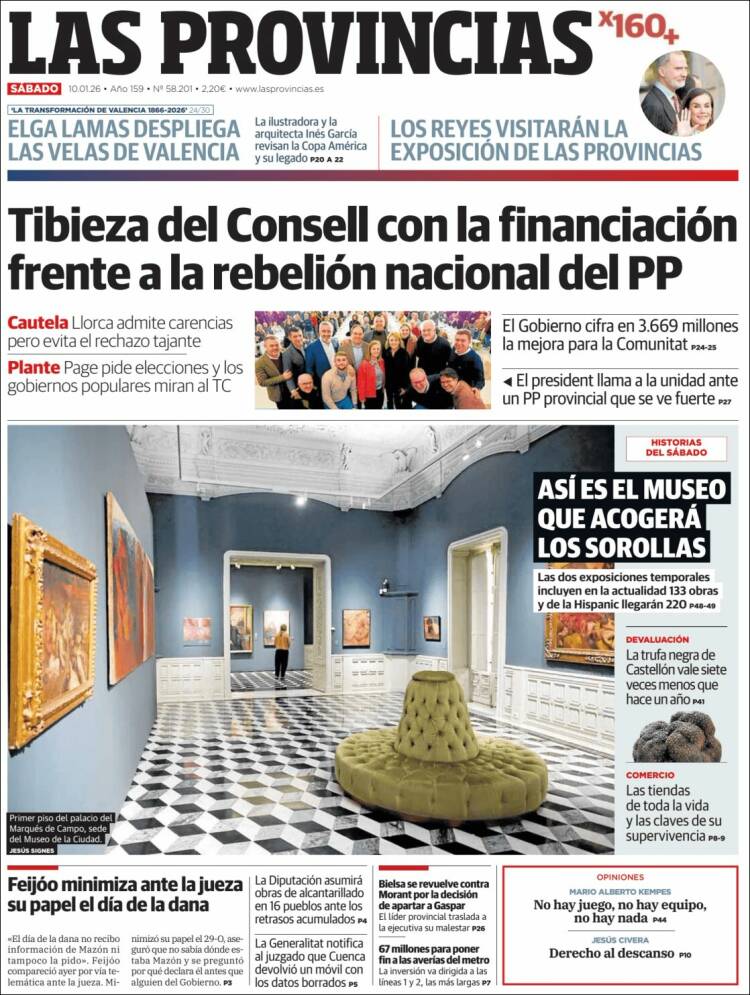 Portada de Las Provincias (Espa&ntilde;a)