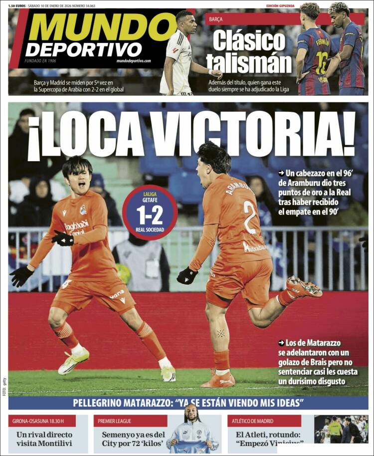 Portada de Mundo Deportivo Gipuzkoa (Espa&ntilde;a)