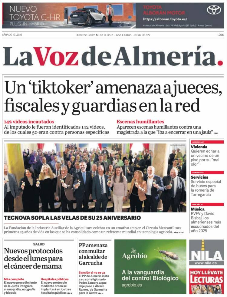 Portada de La Voz de Almería (Espa&ntilde;a)