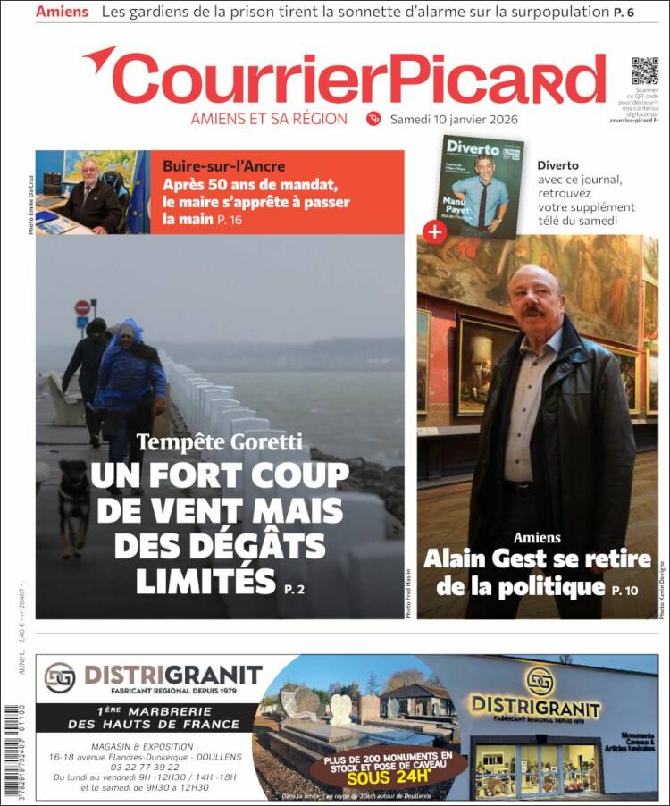 Portada de Courrier Picard (Francia)