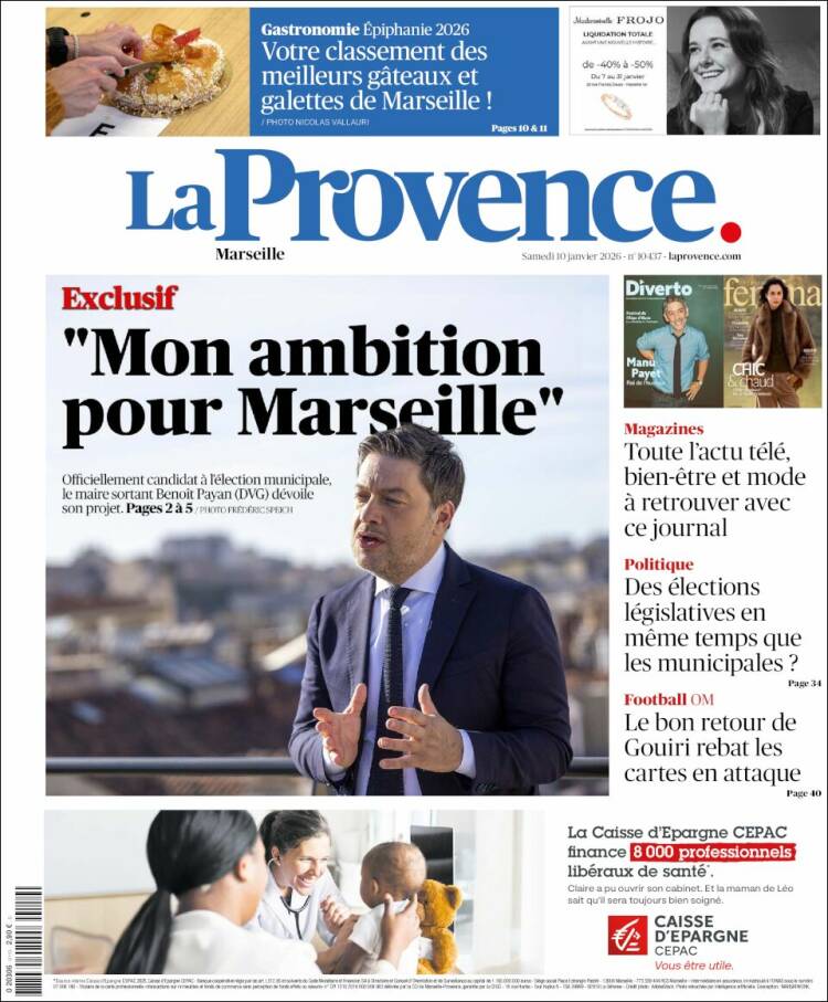 Portada de La Provence (Francia)