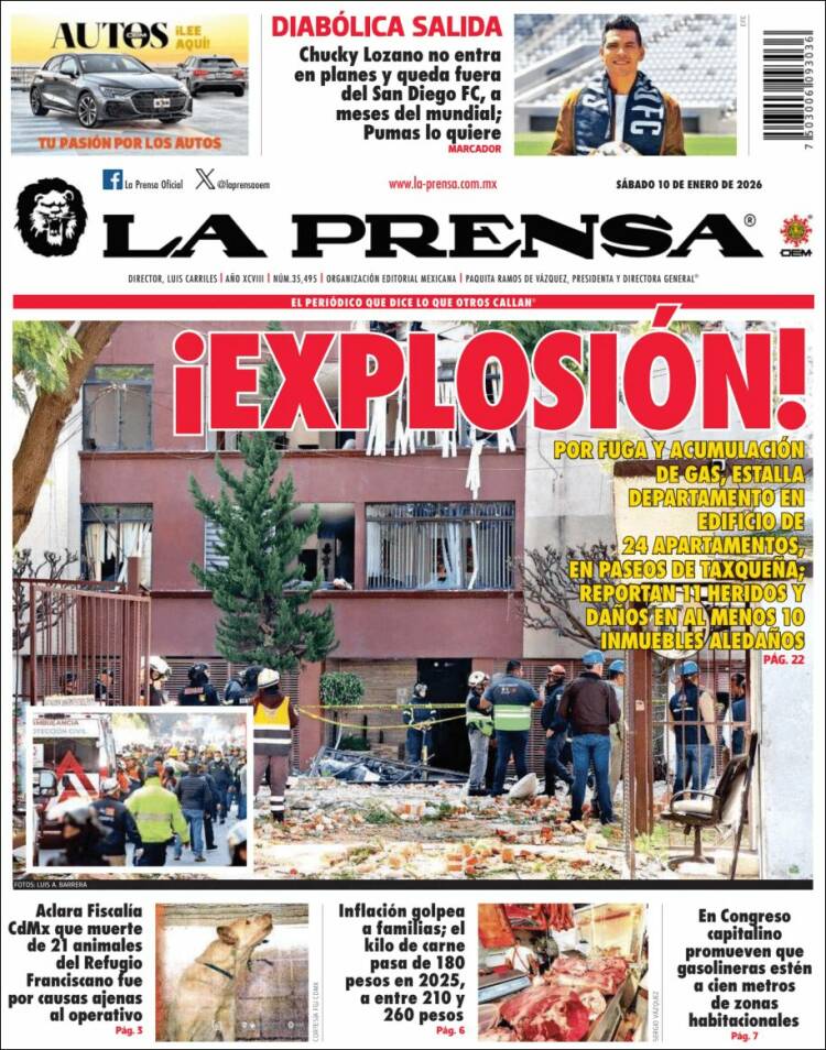 Portada de La Prensa (M&eacute;xico)