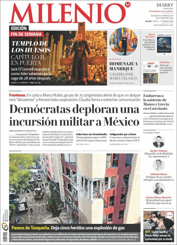 Portada de Milenio (M&eacute;xico)