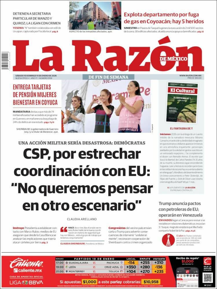 Portada de La Razón (M&eacute;xico)