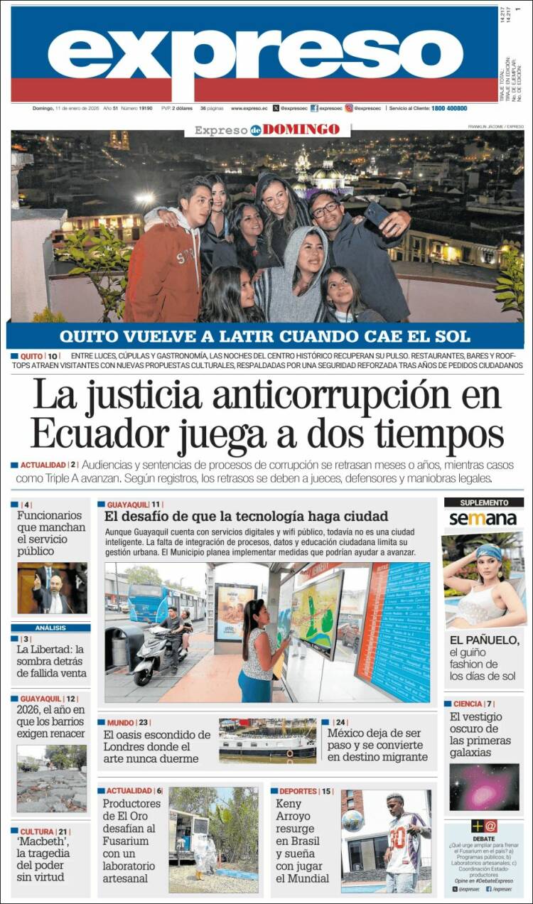 Portada de Expreso (Ecuador)