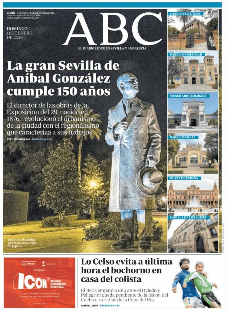 Portada de ABC - Sevilla (Espa&ntilde;a)