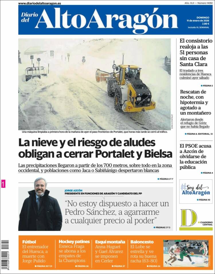 Portada de Diario del AltoAragón (Espa&ntilde;a)