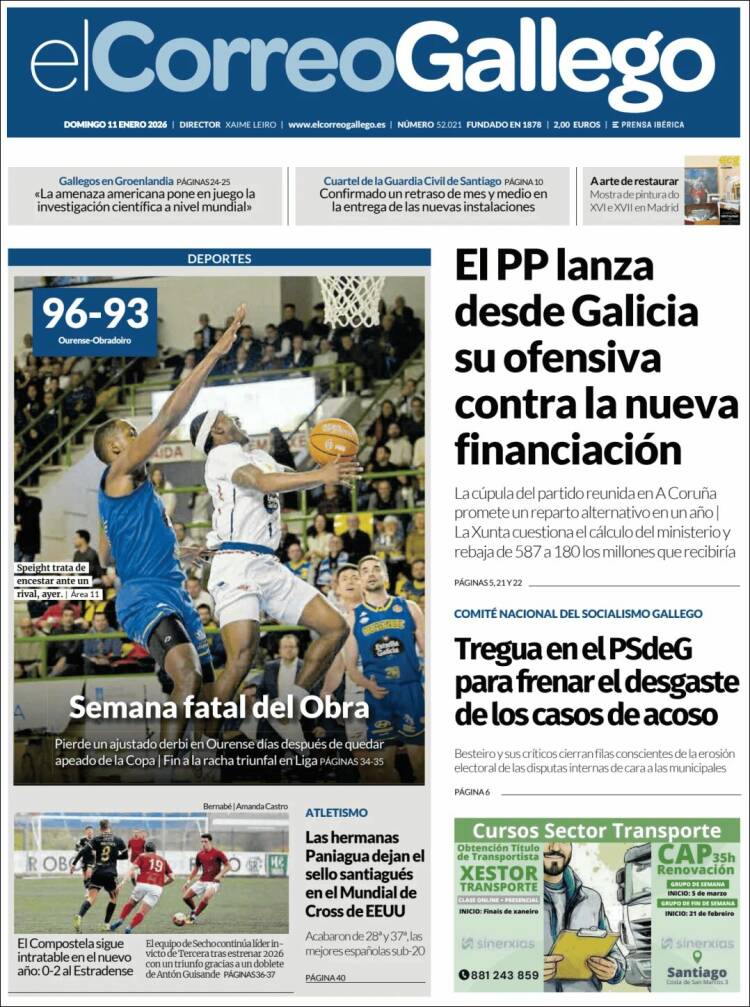Portada de El Correo Gallego (Espa&ntilde;a)