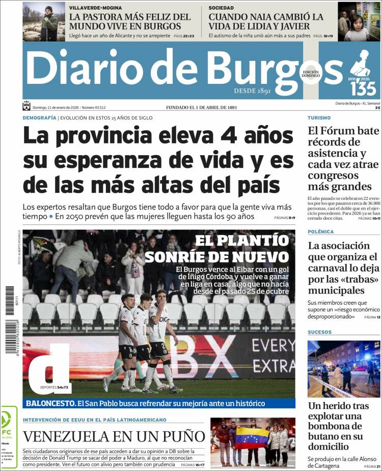 Portada de Diario de Burgos (Espa&ntilde;a)