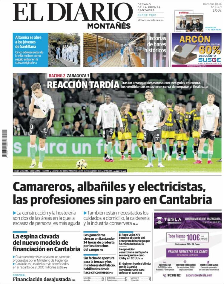 Portada de El Diario Montañés (Espagne)