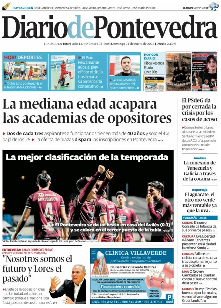 Portada de Diario de Pontevedra (Espa&ntilde;a)