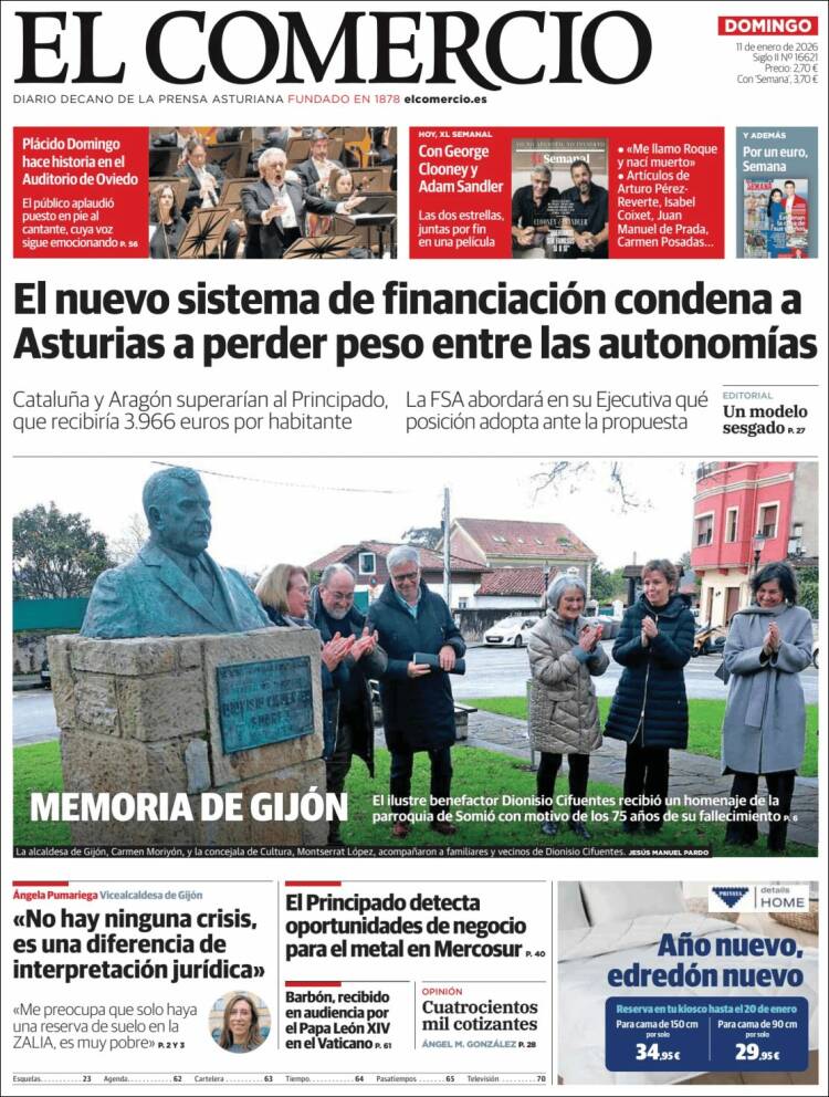 Portada de El Comercio - Gijón (Espa&ntilde;a)