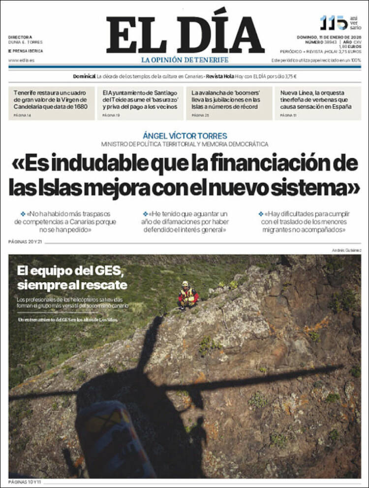 Portada de El Día (Espa&ntilde;a)