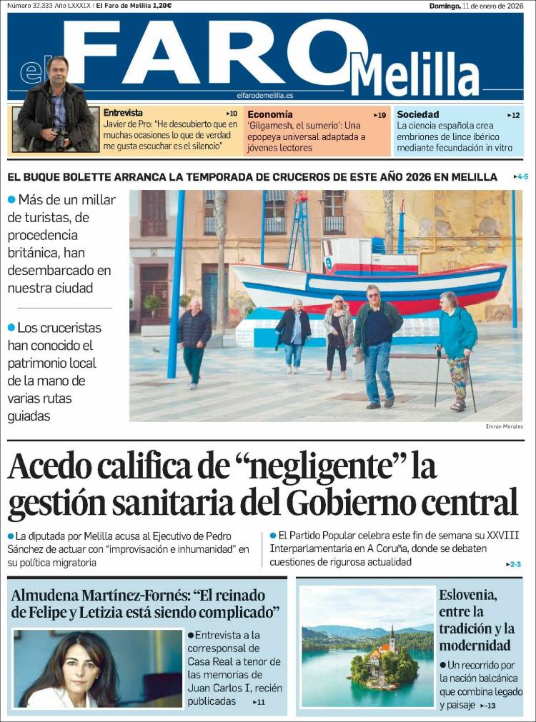 Portada de El Faro de Melilla (Espa&ntilde;a)