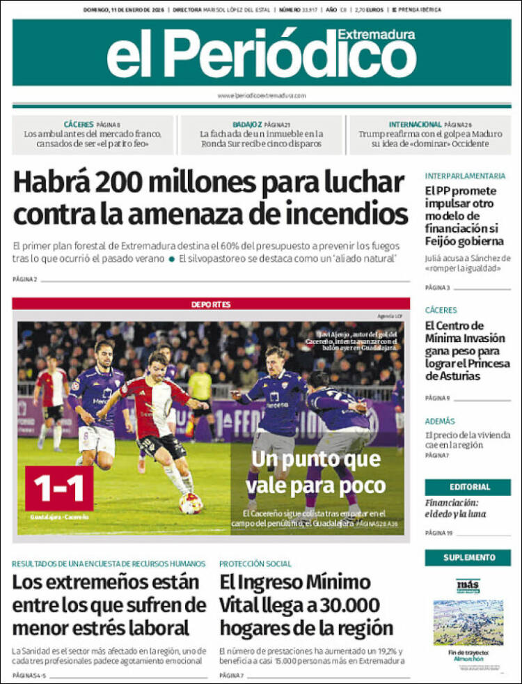Portada de El Periódico de Extremadura (Espa&ntilde;a)