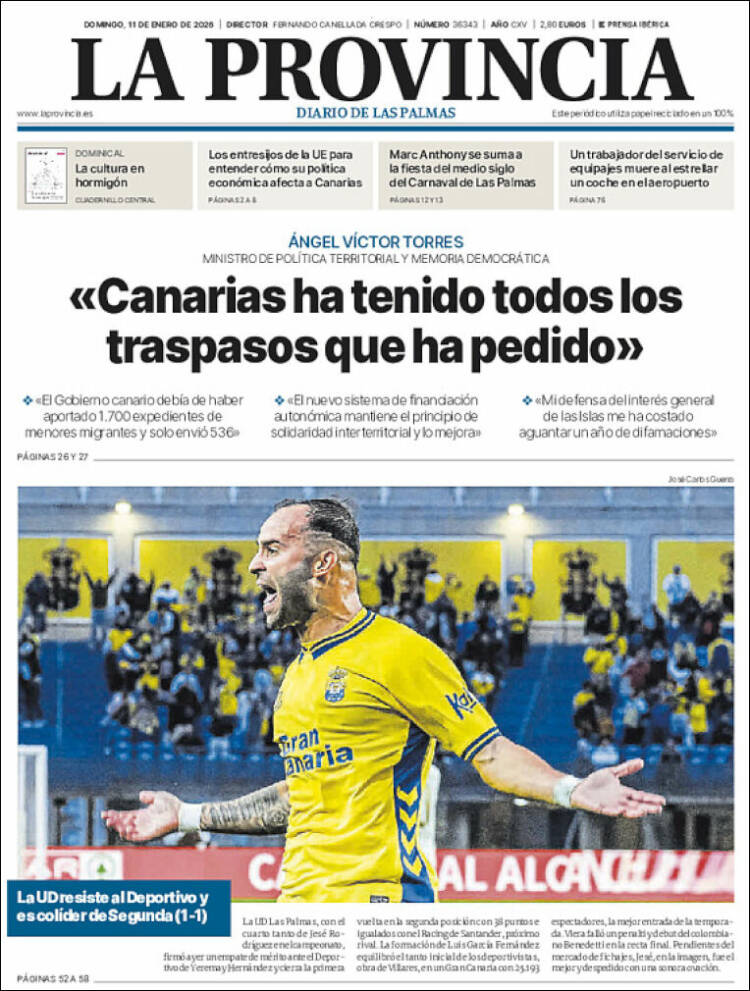 Portada de La Provincia (Espa&ntilde;a)