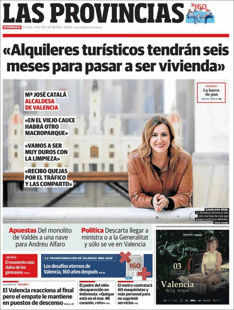 Portada de Las Provincias (Espa&ntilde;a)