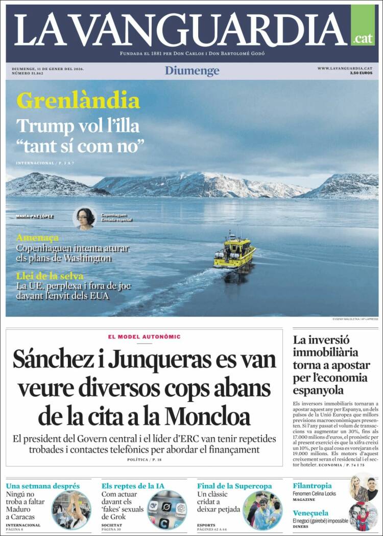 Portada de La Vanguardia (Espa&ntilde;a)