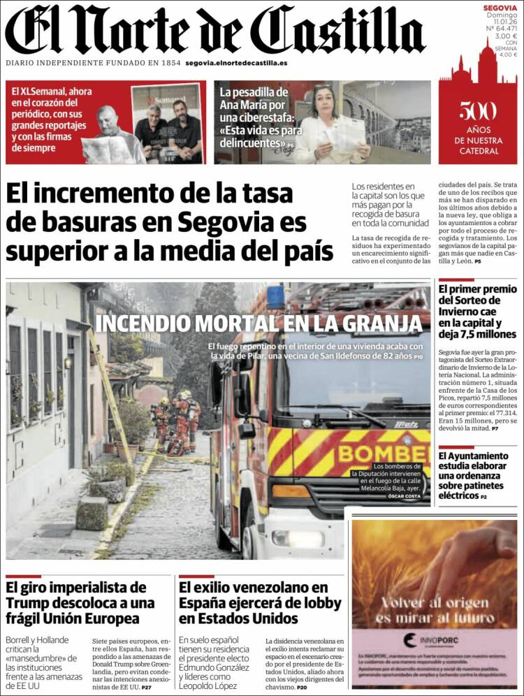 Portada de Norte de Castilla - Segovia (Espa&ntilde;a)