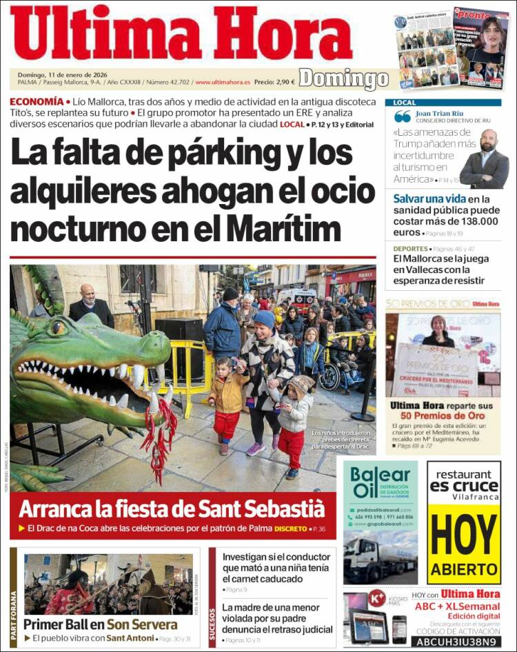 Portada de Última Hora (Espa&ntilde;a)