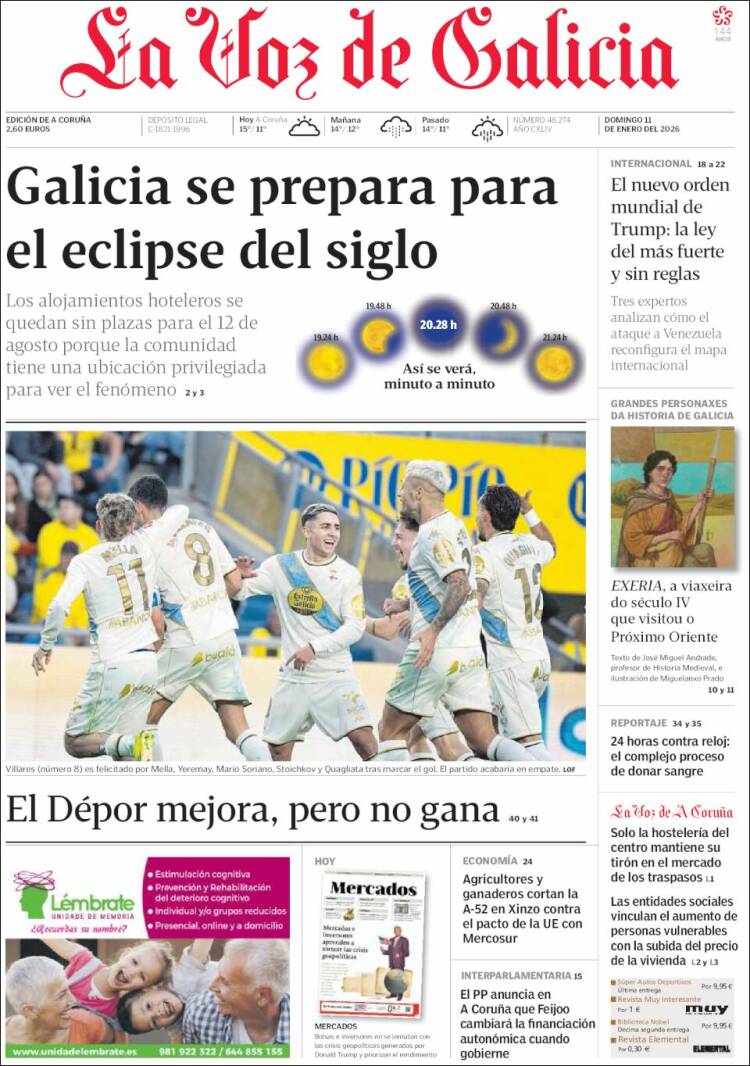 Portada de La Voz de Galicia (Espa&ntilde;a)