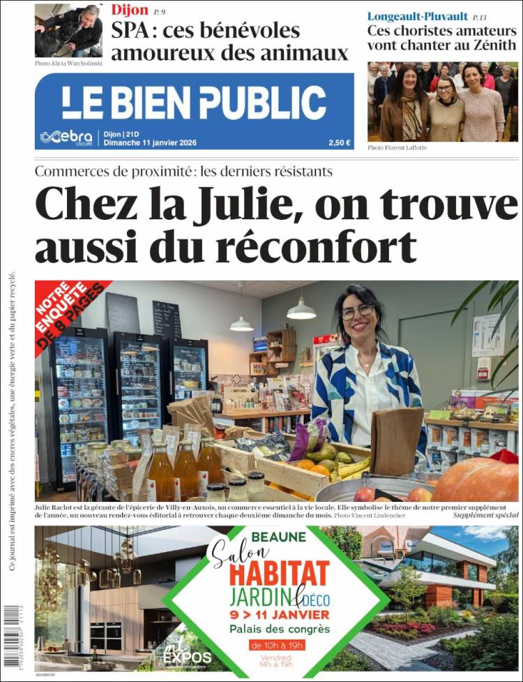 Portada de Le Bien Public (Francia)