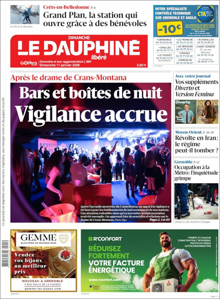 Portada de Le Dauphiné Libéré (Francia)