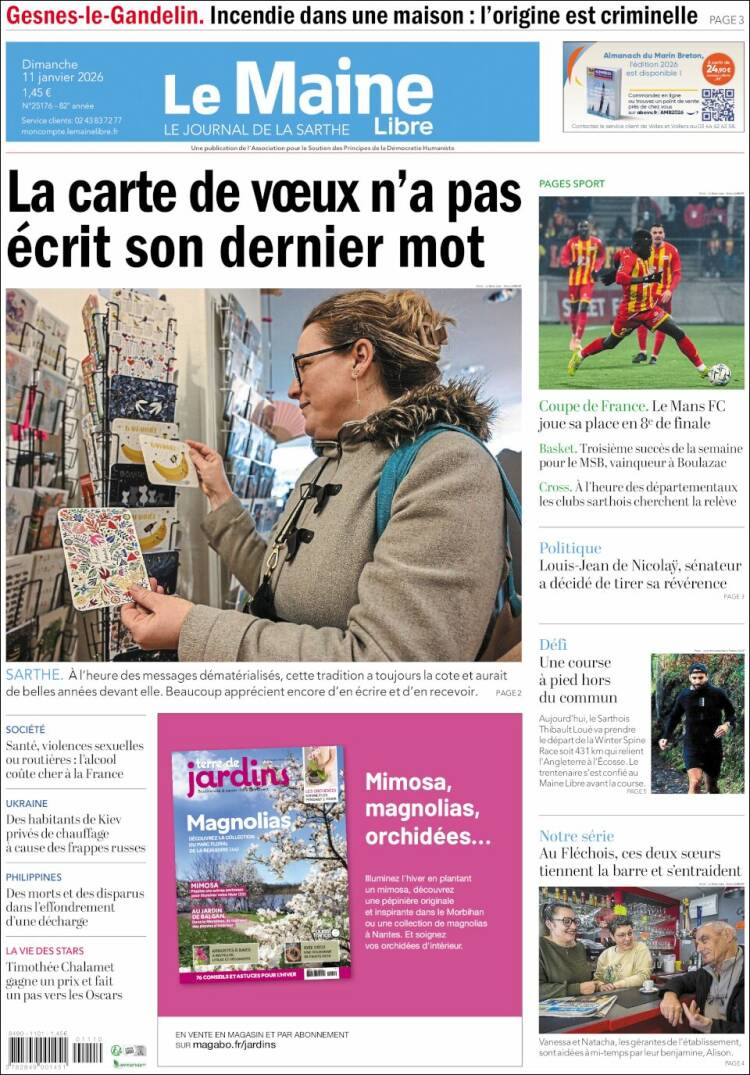 Portada de Le Maine Libre (Francia)