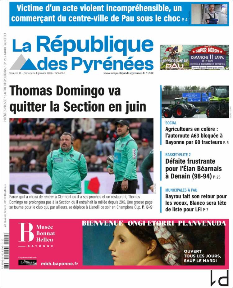 Portada de La République des Pyrénées (Francia)