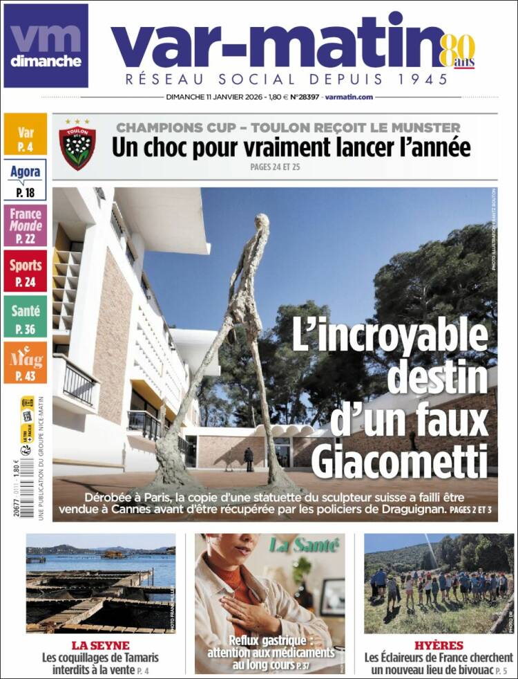 Portada de Var-Matin (Francia)