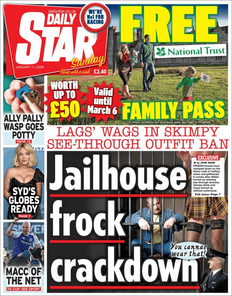 Portada de Daily Star (Reino Unido)