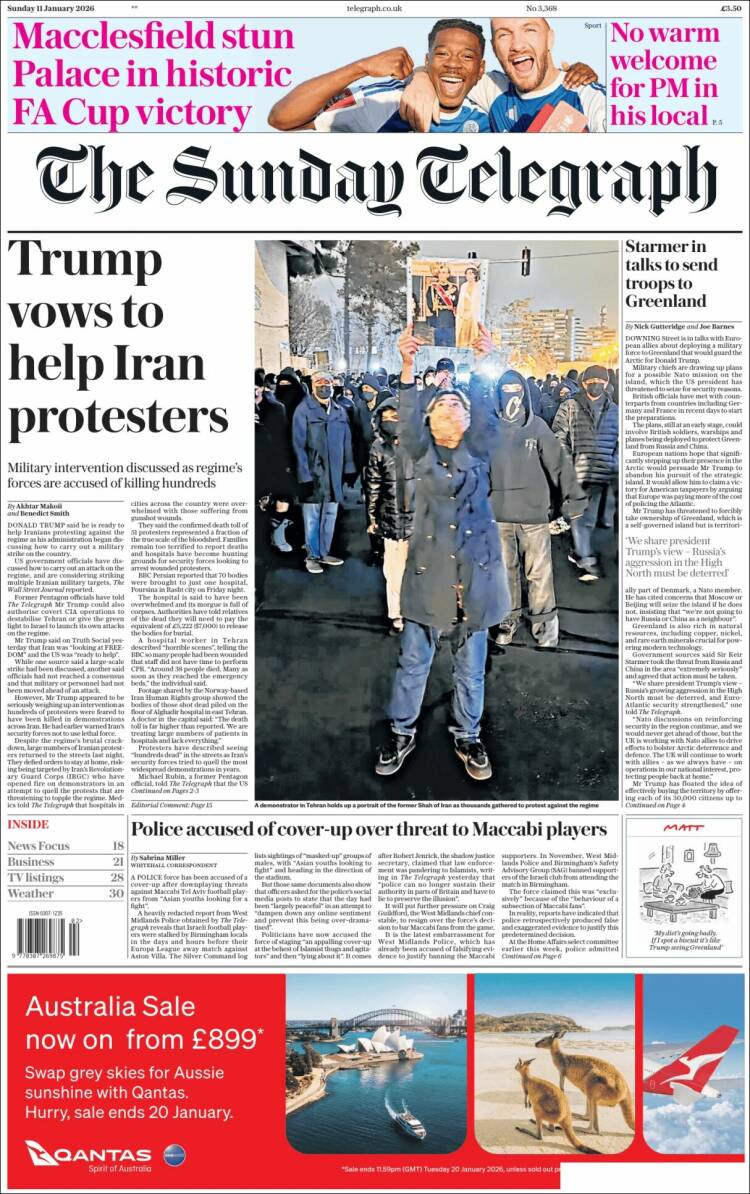 Portada de Daily Telegraph (Reino Unido)