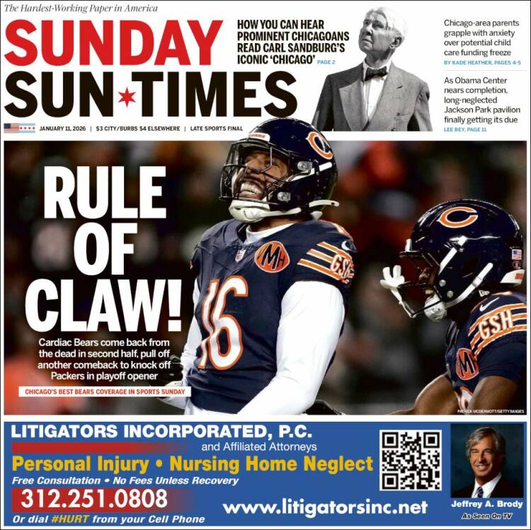 Portada de Chicago Sun-Times (USA)