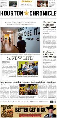 Portada de Houston Chronicle (USA)