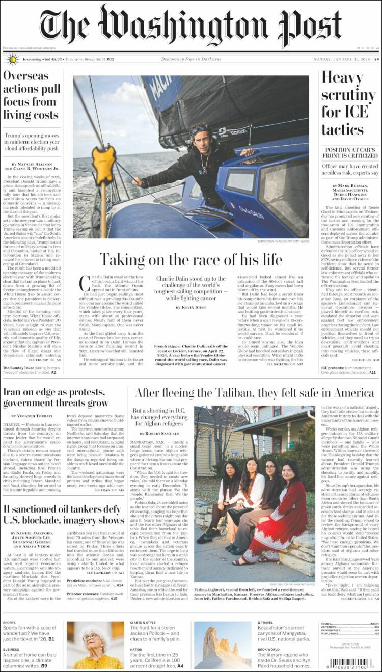 Portada de The Washington Post (USA)