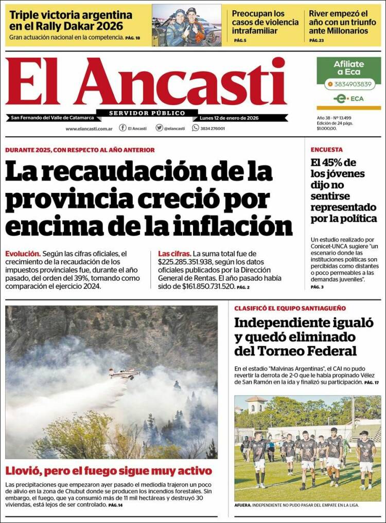 Portada de El Ancasti (Argentina)