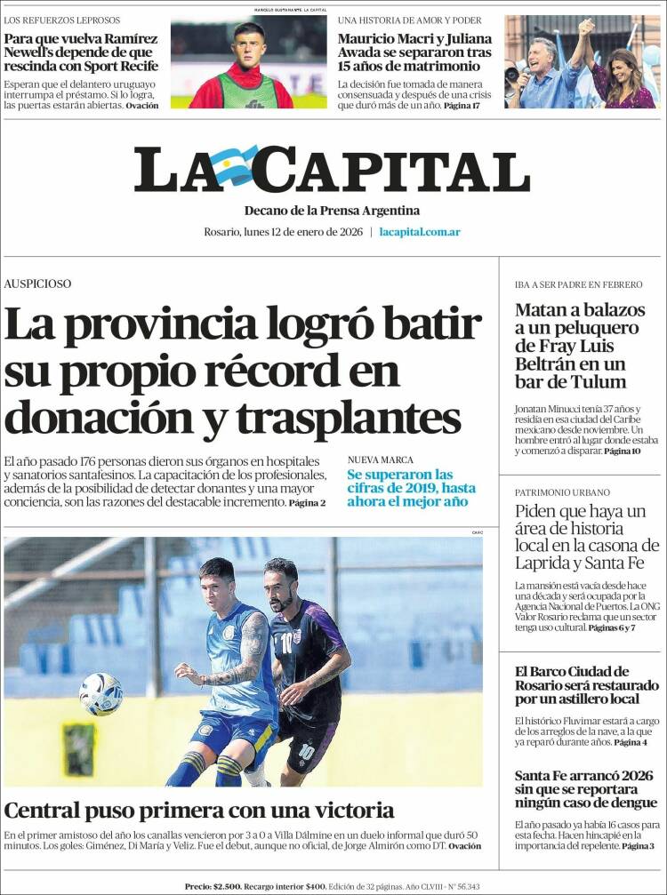 Portada de La Capital - Rosario (Argentina)