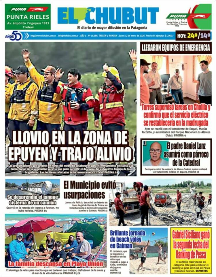 Portada de El Chubut (Argentina)