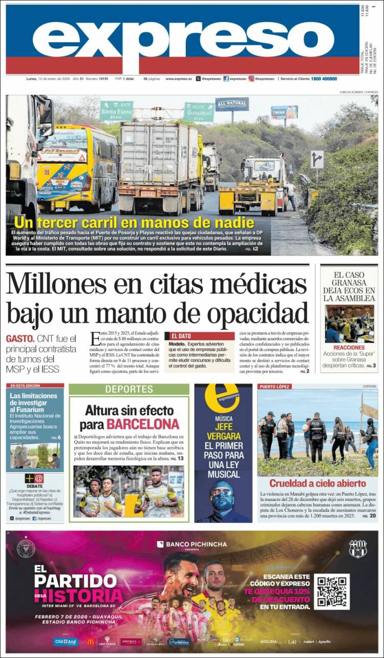Portada de Expreso (Ecuador)