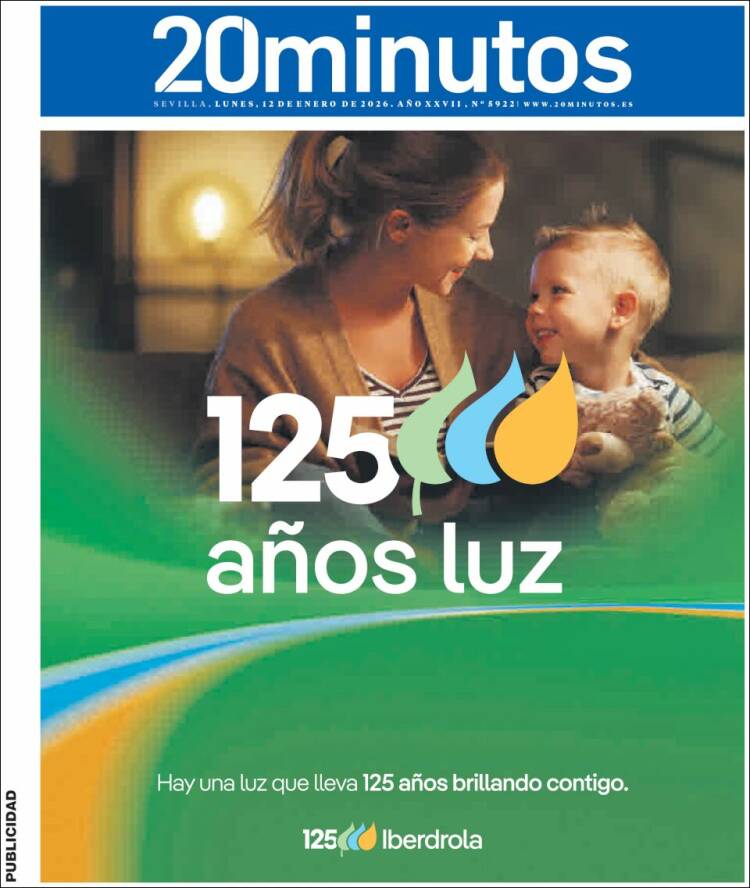 Portada de 20 Minutos - Sevilla (Espa&ntilde;a)