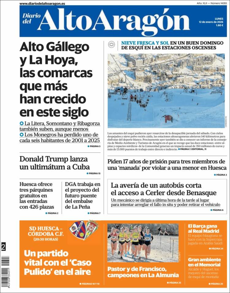 Portada de Diario del AltoAragón (Espa&ntilde;a)