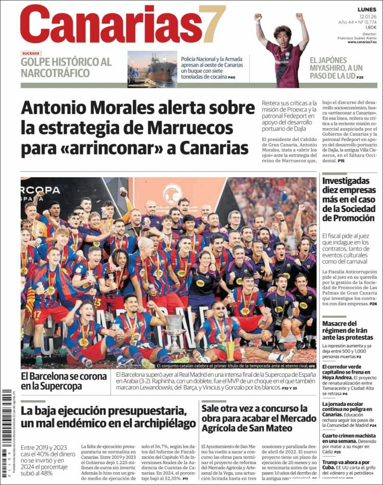 Portada de Canarias 7 (Espa&ntilde;a)