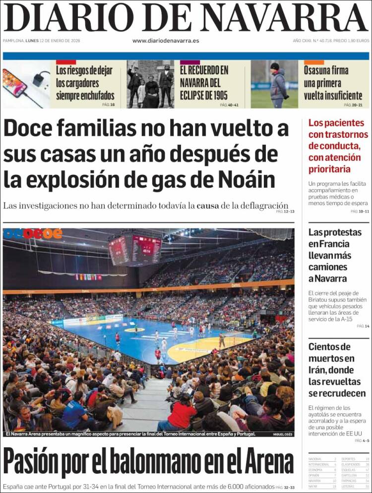 Portada de Diario de Navarra (Espa&ntilde;a)