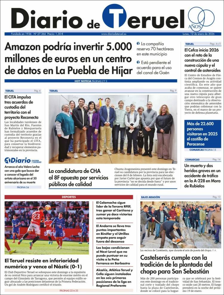 Portada de Diario de Teruel (Espa&ntilde;a)