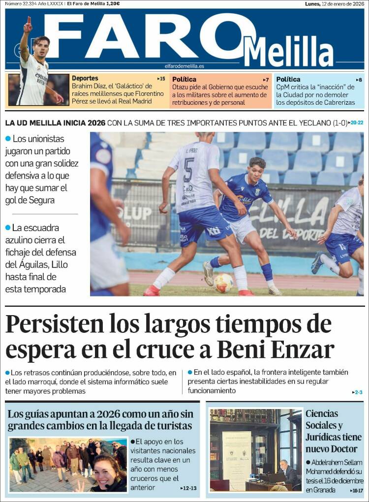 Portada de El Faro de Melilla (Espa&ntilde;a)