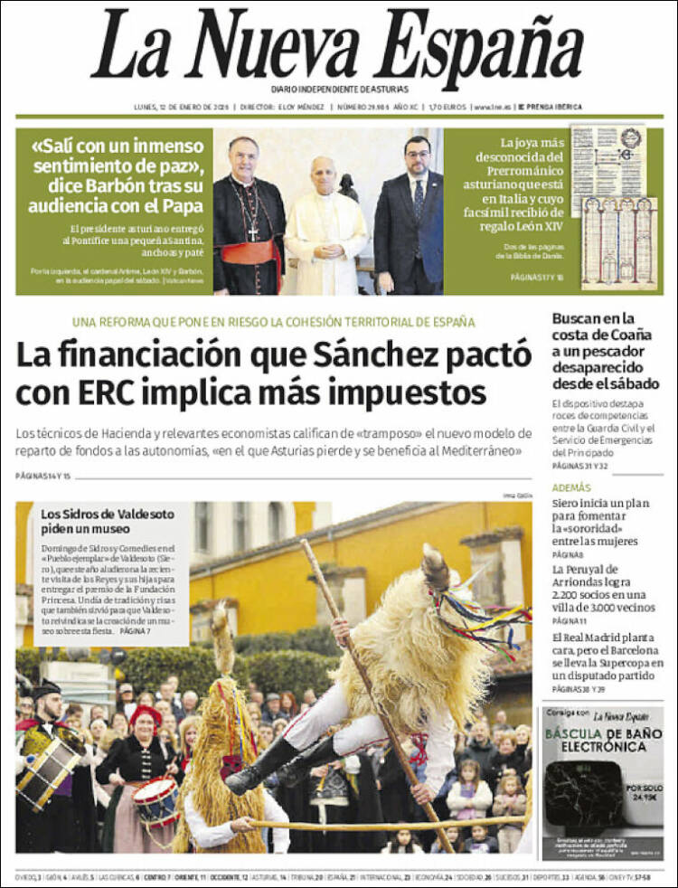 Portada de La Nueva España (Espa&ntilde;a)